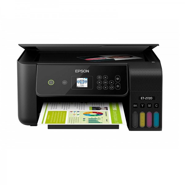 Epson EcoTank ET-2720 Wireless Color All-in-One Supertank Printer with Scanner and Copier - Black