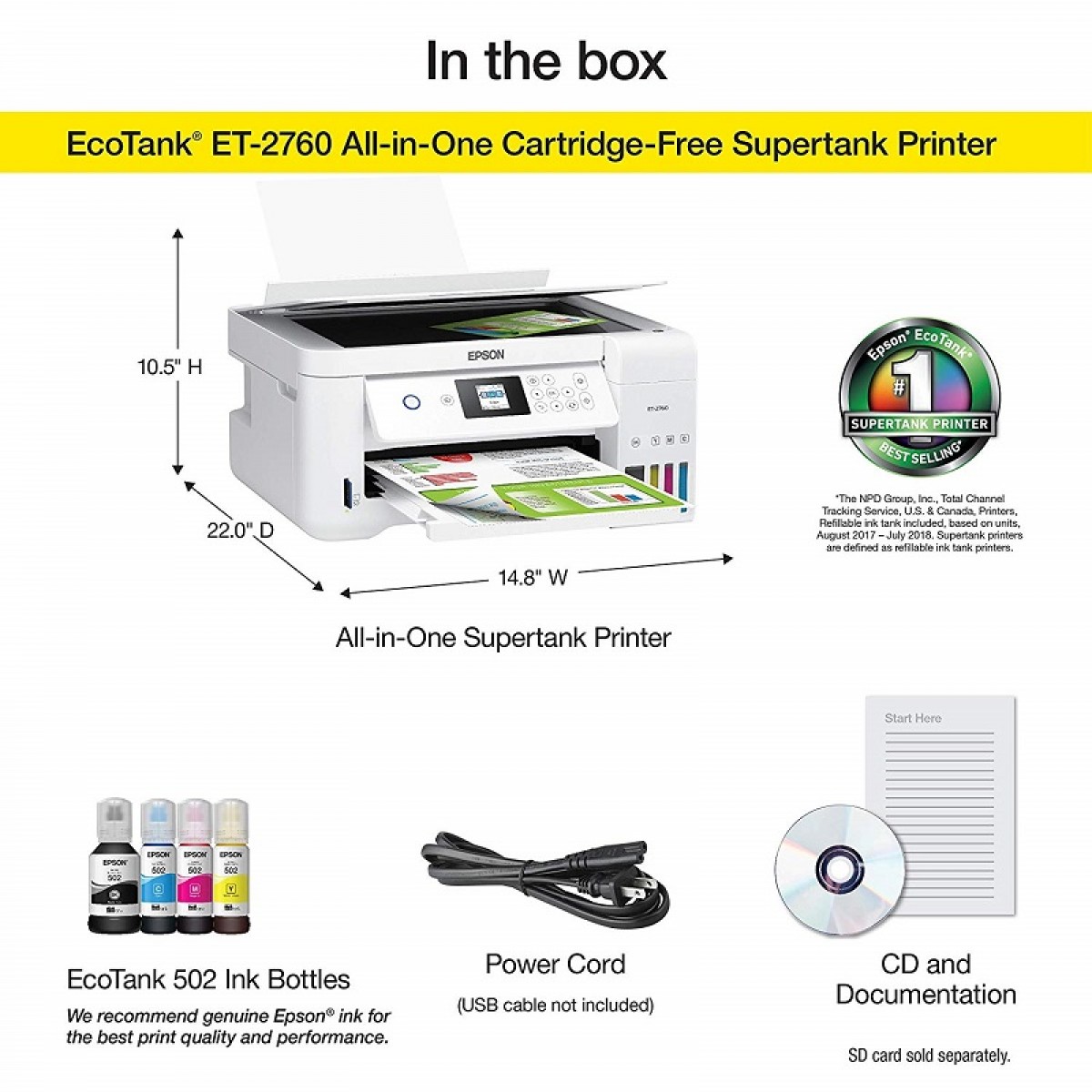 Epson EcoTank ET 2760 Wireless All-in-One Printer - Nerd Store