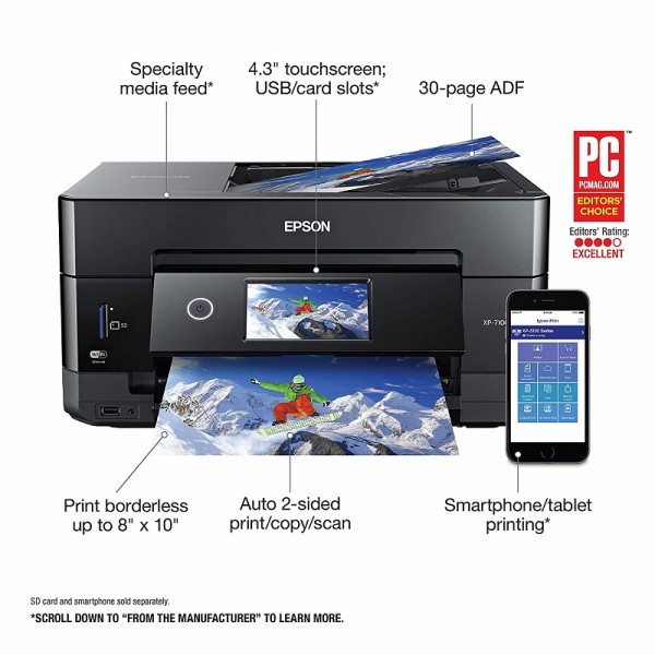 Epson Expression Premium XP-7100 Wireless Color Photo Printer with ADF, Scanner and Copier